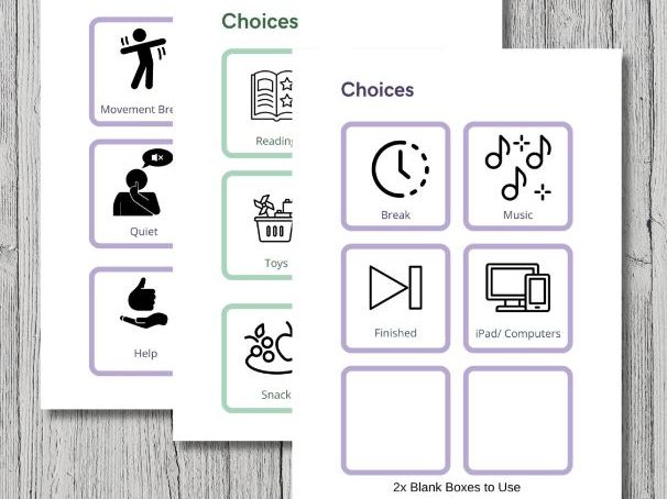 Visual Choice Board | EYFS | SEND | Printable PDF