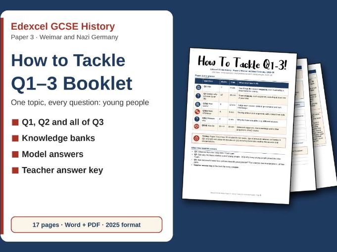 Edexcel GCSE Weimar/Nazi Germany Q1-3 Young People 1933–39 Workbook