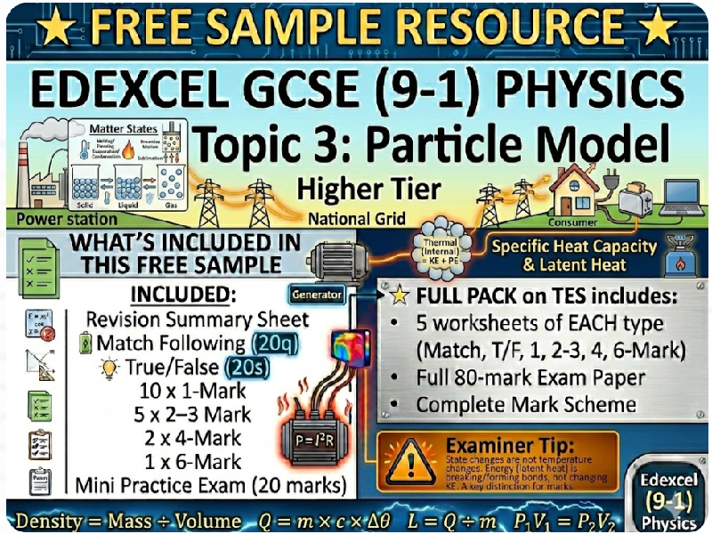 Edexcel GCSE Physics Particle Model Exam Questions with Answers Higher Tier