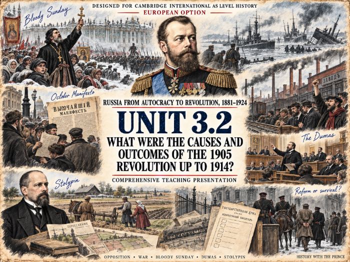 Russian Revolution of 1905: Causes & Outcomes to 1914 | Cambridge AS Level History 9489 | Unit 3.2