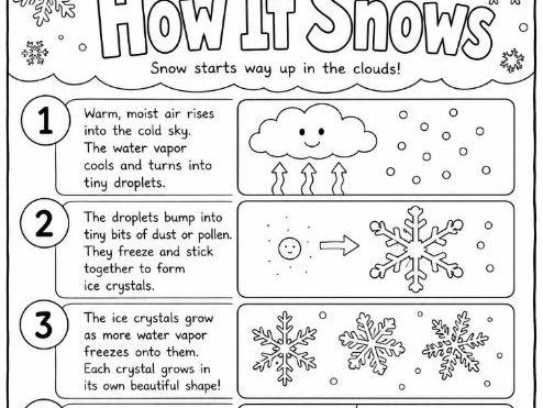 How it Snows- Weather Colouring Info-sheet