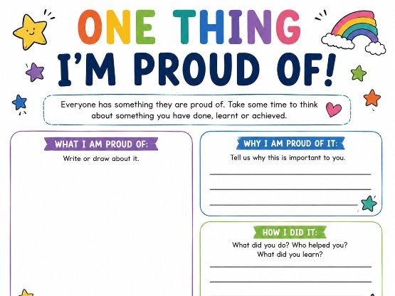 One Thing I’m Proud Of Worksheet | End of Year Reflection Activity | Growth Mindset | KS1 & KS2