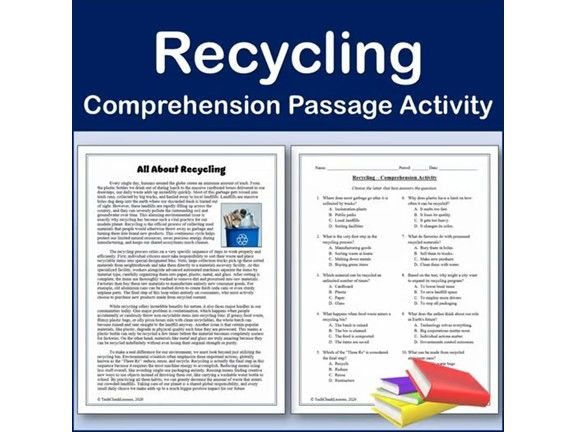 All About Recycling | Reading Comp Passage & Activity | Editable