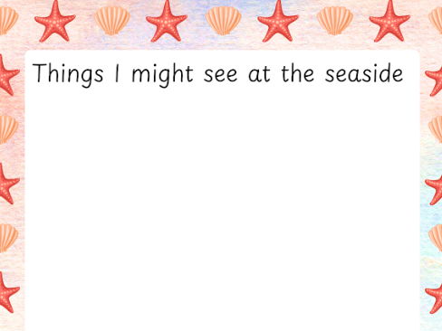 What Can I See at the Seaside EYFS