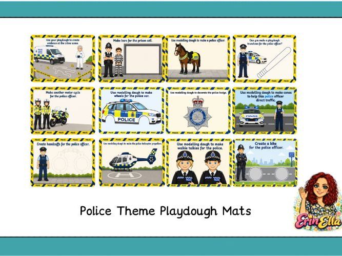 Police Theme Playdough Mats