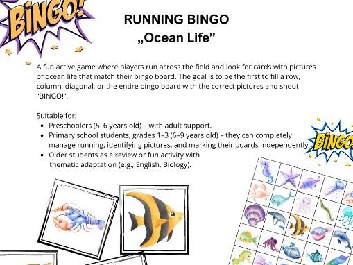 Under the Sea Running Bingo | Active Learning EYFS & KS1 Ocean Scavenger Hunt