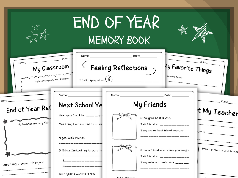 End of Year Memory Book - Not Grade Specific