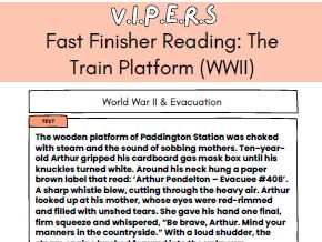 UKS2 VIPERS Reading Fast Finisher Cards