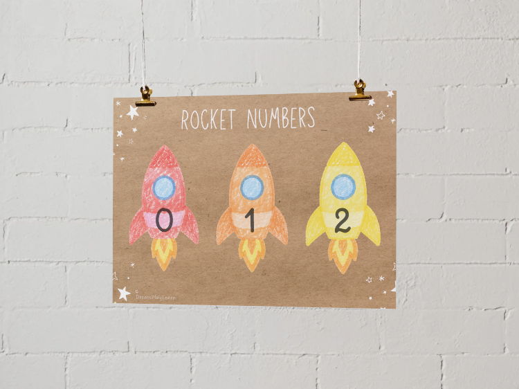Rocket Numbers 0 - 5 Numerals
