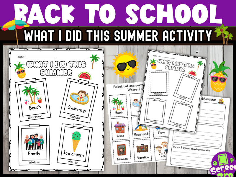 What I Did This Summer Writing Back To School Special Education Worksheet
