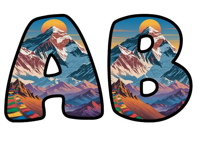 Mount Everest Alphabet Letters | Classroom Display, A-Z 0-9 and Signs
