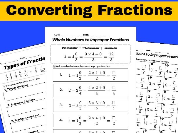 Improper Fractions & Mixed Numbers | Year 4-6 Maths, KS2| Types of  Fractions