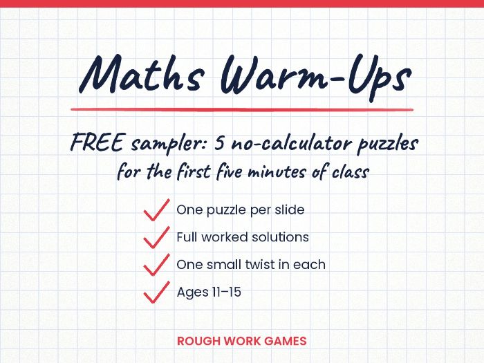 Free Maths Starters: 5 No-Calculator Warm-Ups