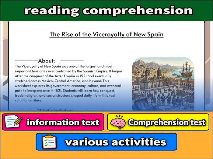 The Rise of the Viceroyalty of New Spain  & Comprehension Test