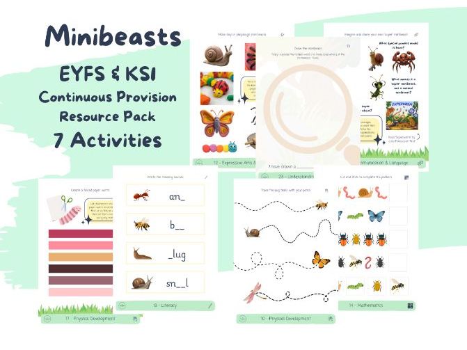Minibeasts Continuous Provision Resource Pack – EYFS Summer (7 Activities)