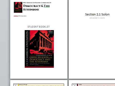 Democracy & Athenians Textbook Companion - OCR Classical Civilization Component 34