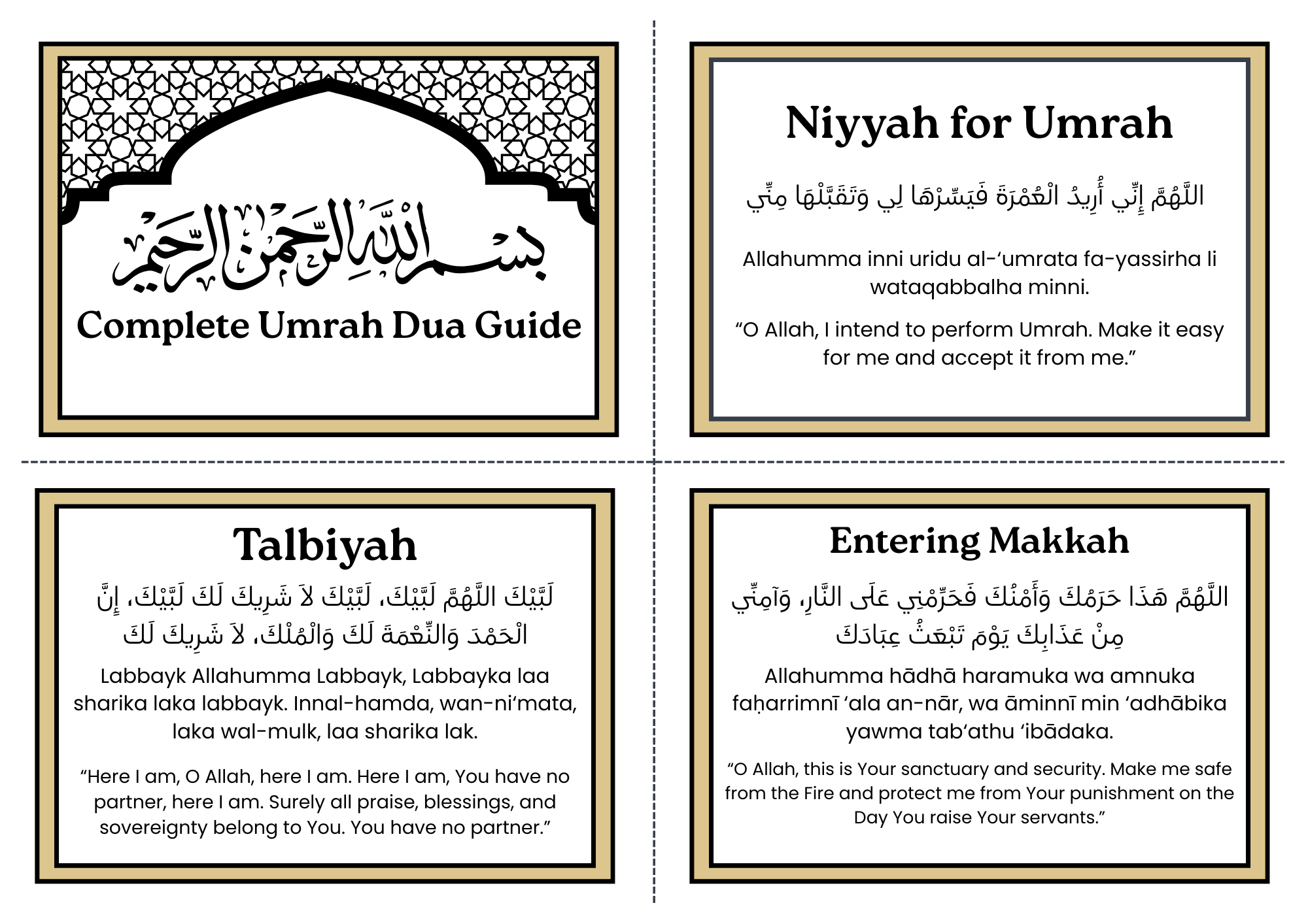 comprehensive umrah dua list - umrah dua list pdf - personal dua list ...