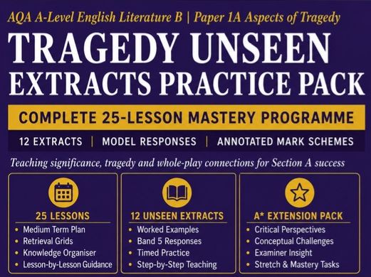 AQA A-Level English Literature B: Tragedy Unseen Extracts Practice Pack