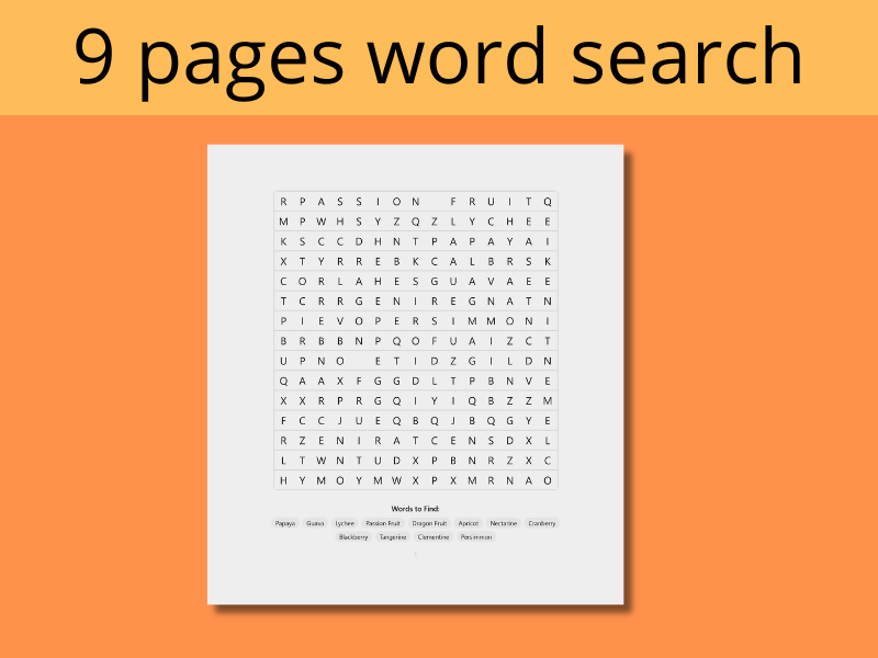 Fruit & Veggie Word Search MEGA Pack!