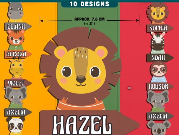 Animal Name Tags, Editable Locker & Cubby Labels, Fun Student Spaces