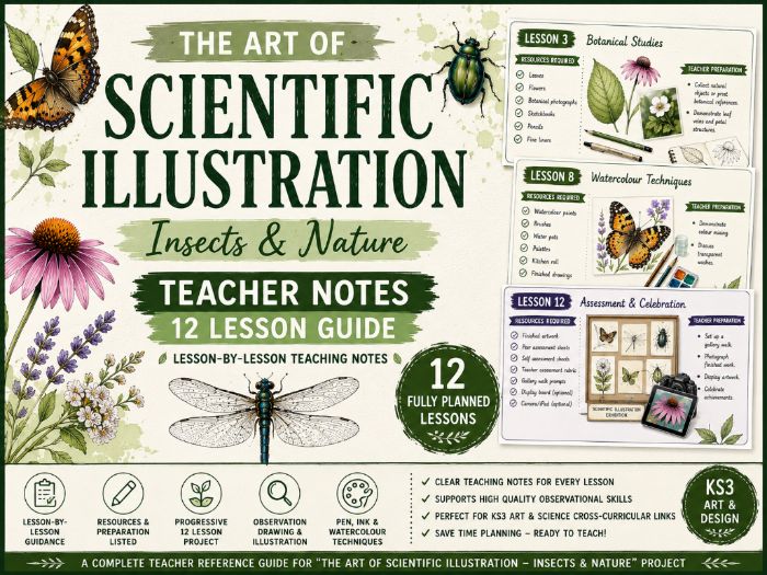 The Art of Scientific Illustration – Insects & Nature | Teacher Notes | 12 Lesson Guide | KS3 Art |