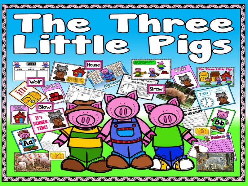 THREE LITTLE PIGS STORY TEACHING RESOURCES EYFS KS 1-2 ENGLISH LITERACY ANIMALS EARLY YEARS