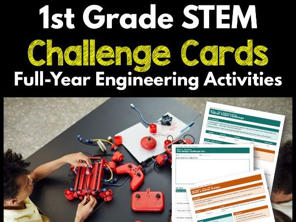 1st Grade STEM Challenge Cards | Full-Year Engineering Activities