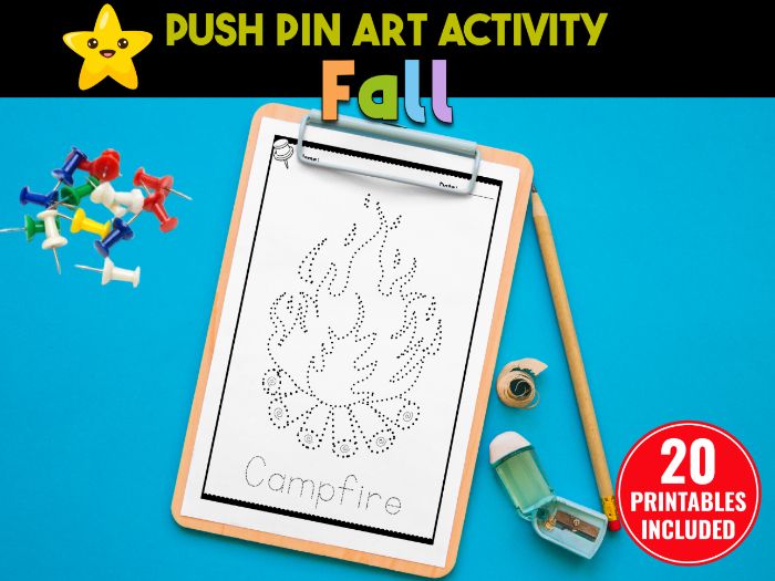 Fall Push Pin Poke Art - Fine Motor Activity | Autumn Poke a Picture