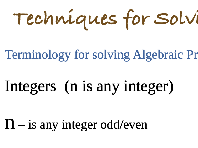 Key Phrases For Solving Algebraic Proofs - Glossary