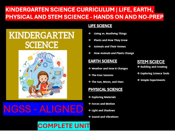 Kindergarten Science Curriculum | Life, Earth, Physical Science & STEM -NGSS