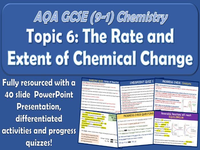 AQA GCSE (9-1) Chemistry Topic 6 Rates of Reaction