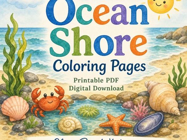 Ocean Shore Coloring Pages