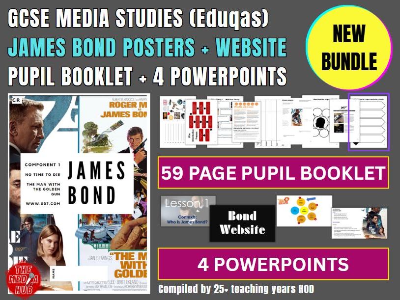 Eduqas GCSE Media Studies James Bond Set Texts Bundle | Component 1 Media Studies | No Time To Die |