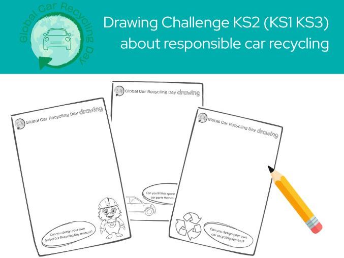 Global Car Recycling Day Drawing KS2 (KS1) Activity