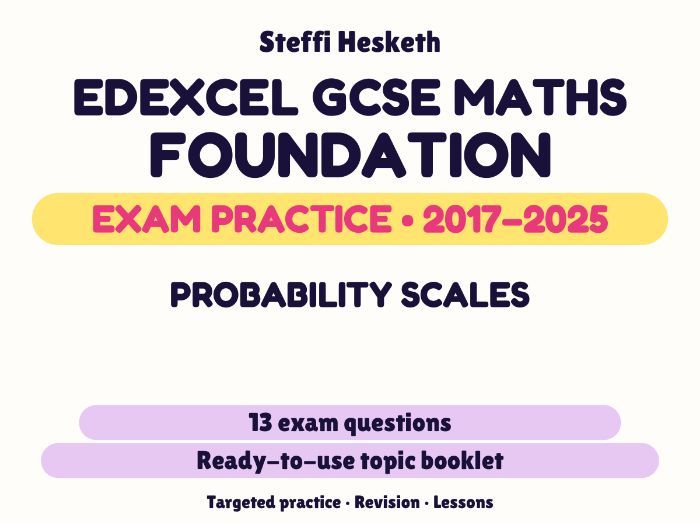 Edexcel GCSE Maths Foundation: Probability scales Exam Questions | 2017-2025