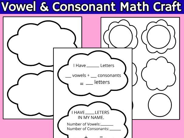 Spring Cloud Name Craft | Vowel & Consonant Math Activity | March Bulletin Board