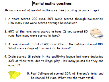 Mental Maths Questions