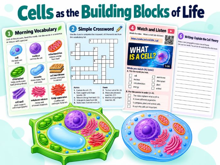 Cells as the Building Blocks of Life | Cell Theory | Science Workbook