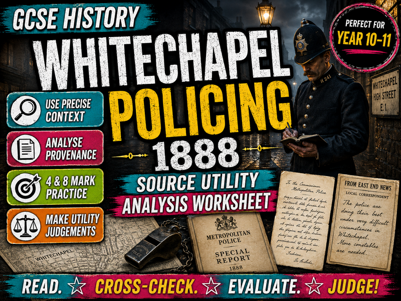 GCSE History - Crime and Punishment 1888 - Whitechapel Policing