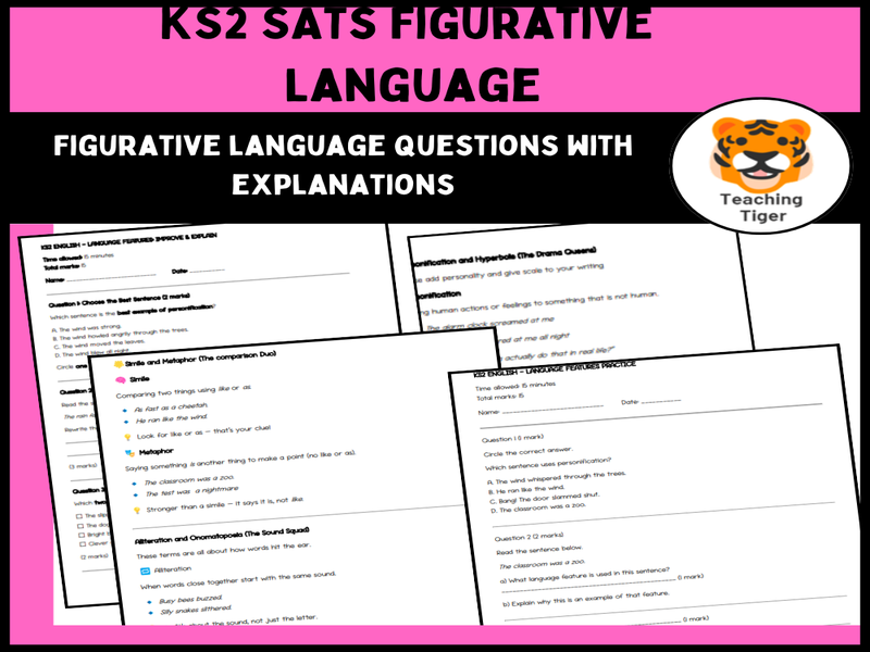 KS2 SATs Figurative Language Practice – Similes, Metaphors, Personification