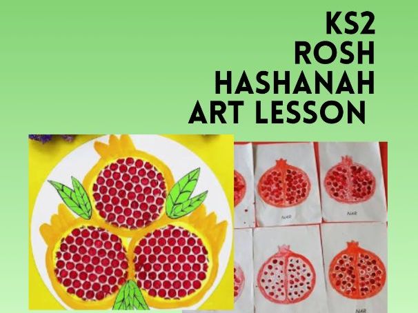 Rosh Hashanah Art Lesson KS2 | Pomegranate Pointillism Grades 3-5