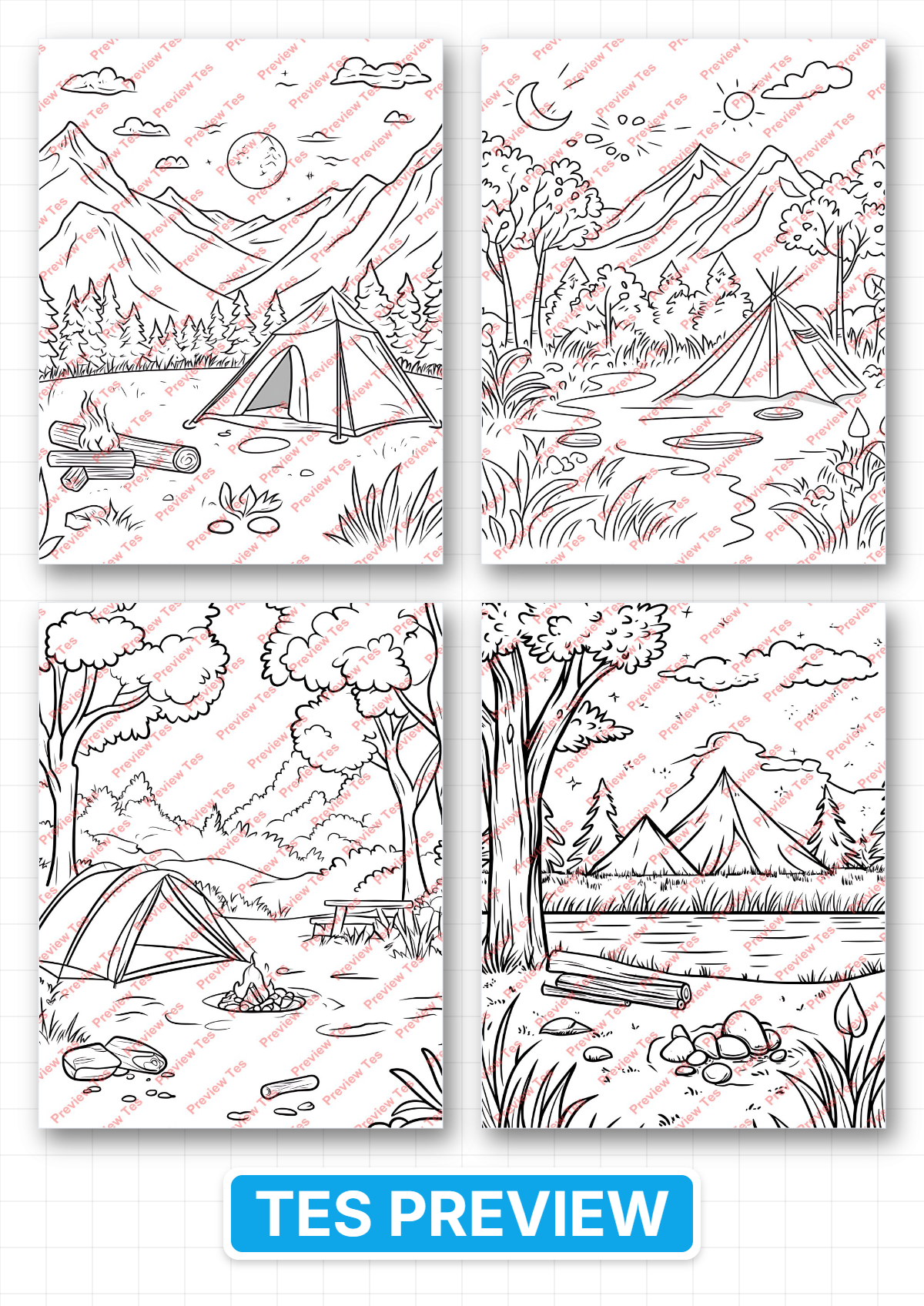 12 Camping and Nature Colouring Pages | Outdoor Adventure Art ...