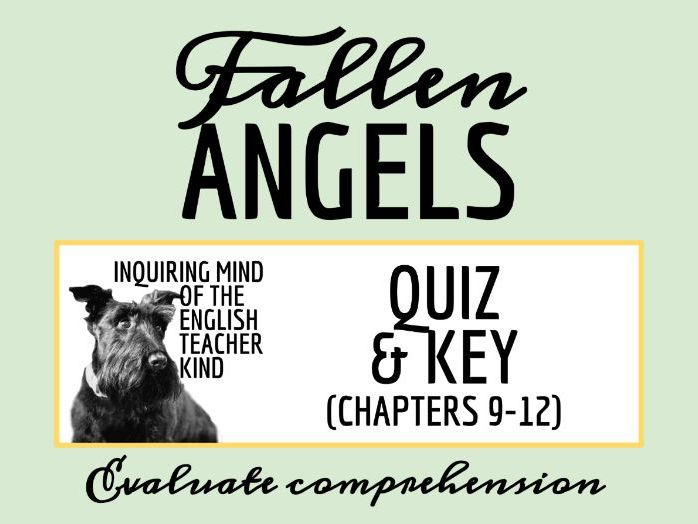 Fallen Angels by Walter Dean Myers Chapters 9, 10, 11, and 12 Quiz and Answer Key
