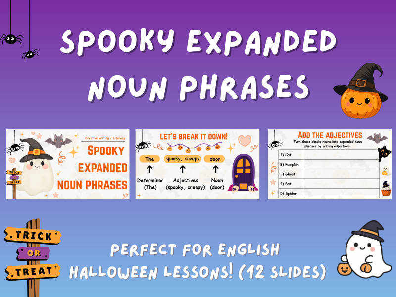 Spooky Expanded Noun Phrase English Lesson Year 2 & 3