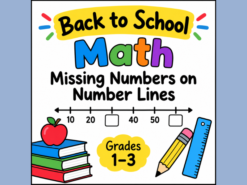 Back to School Math: Missing Numbers on Number Lines