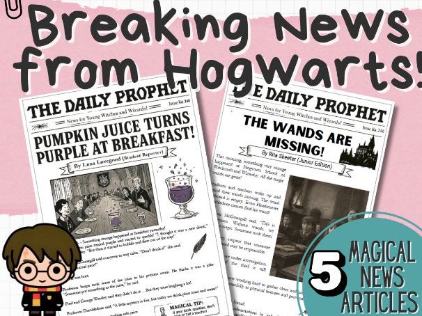Breaking News from Hogwarts (Harry Potter)–  Reading Comprehension Project (50+ Pages | KS2 ESL)
