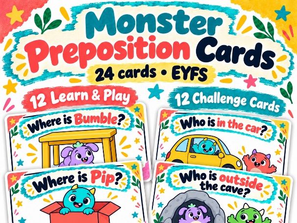 Monster Prepositions and Language - EYFS - B&B