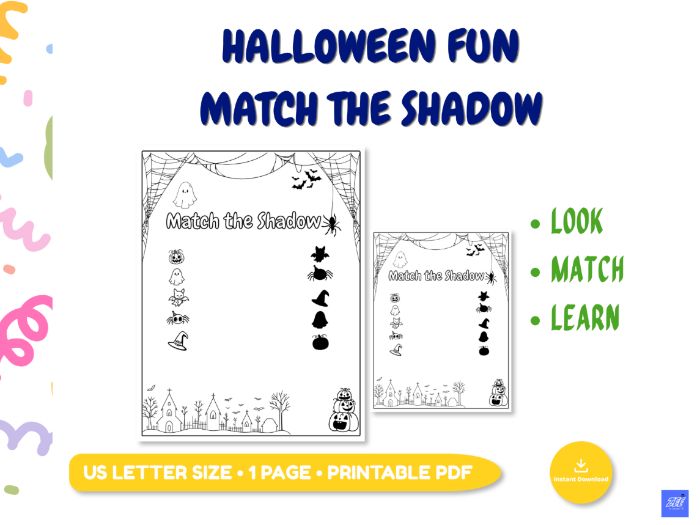 Halloween Fun Activity – Match the Shadow | Printable Halloween Worksheet for Kids
