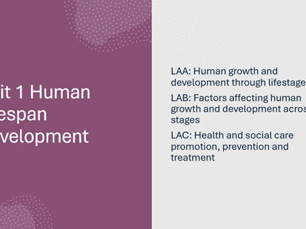 AAQ BTEC Health and Social Care Unit 1 Human Lifespan and Development LAB
