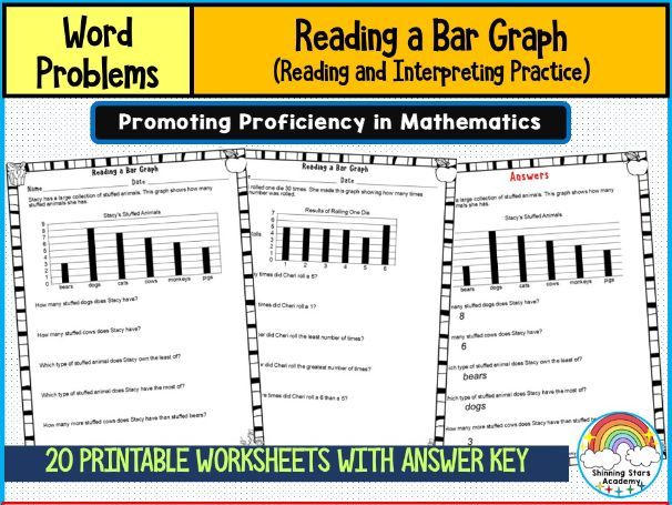 Reading and Interpreting Bar Graph Practice | Word Problems Worksheets